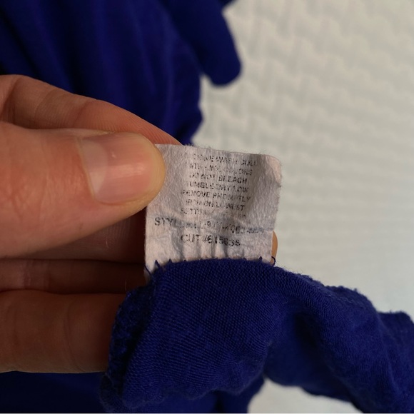 cha cha vente Blue Elastic Neckline Short Sleeve Woman's Top Size 2X - Picture 8 of 8